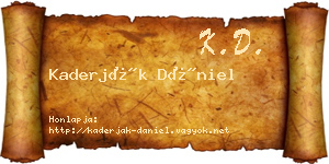 Kaderják Dániel névjegykártya